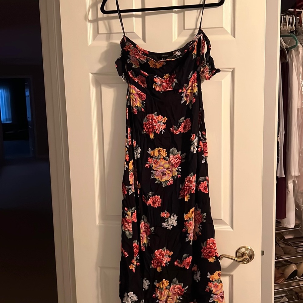 Beautiful multicolor off-shoulder maxi dress